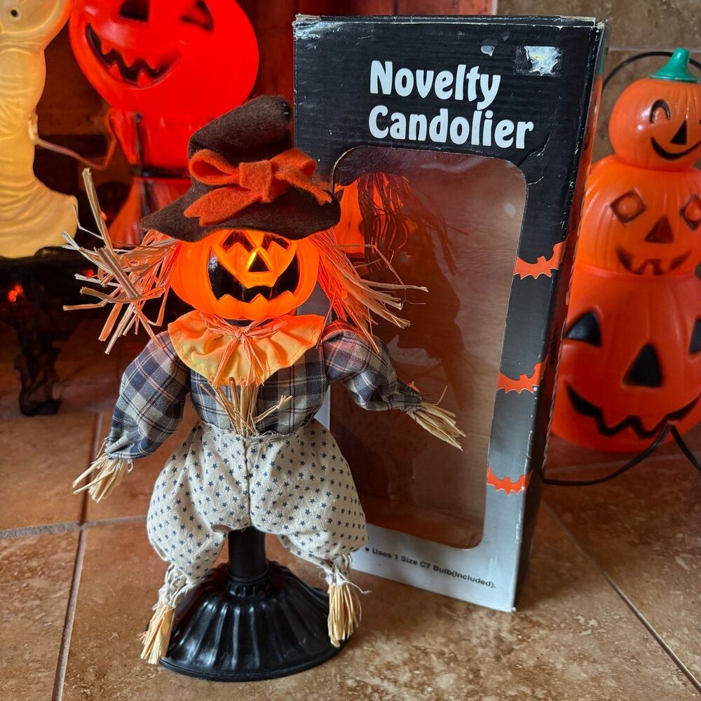 Vintage Halloween Scarecrow Jack-o-lantern Novelty Candolier